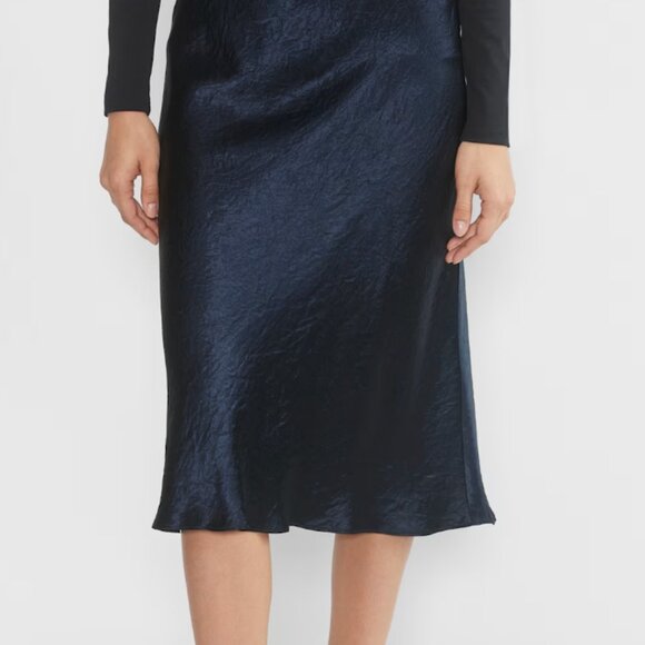 Babaton Slip Satin Midi Skirt 00 - Picture 2 of 3